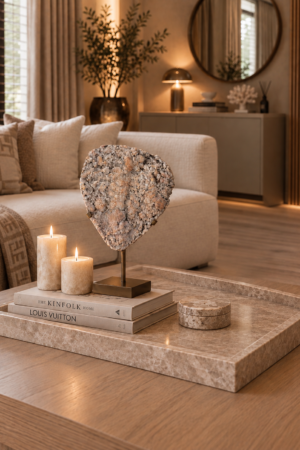 Interieursteen op bronzen voet